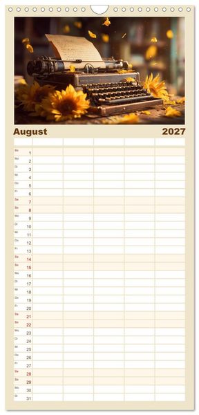Produktbild: Familienplaner 2027 - Zeitgefl&uuml;ster mit 5 Spalten (Wandkalender, 21 x 45 cm) CALVENDO