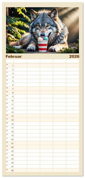 Produktbild: Familienplaner 2026 - Mahlzeit... Wie wir Sie selten sehen! mit 5 Spalten (Wandkalender, 21 x 45 cm) CALVENDO