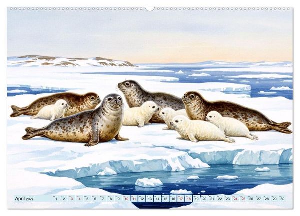 Produktbild: Nordische Tiere wie aus alten Zeiten (Wandkalender 2027 DIN A2 quer), CALVENDO Monatskalender