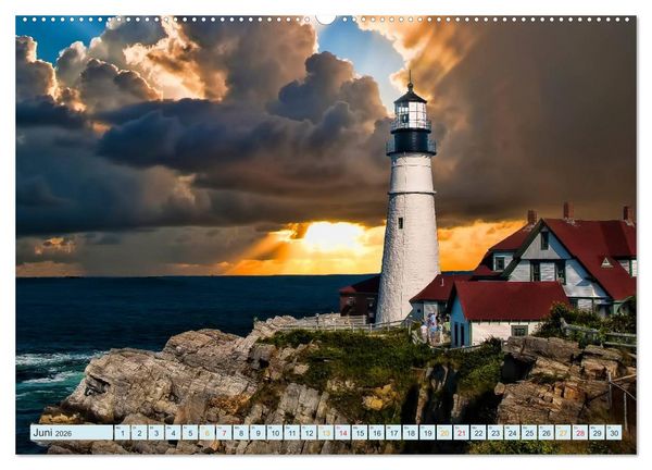 Produktbild: Leucht&uuml;rme - immer wieder faszinierend (hochwertiger Premium Wandkalender 2026 DIN A2 quer), Kunstdruck in Hochglanz