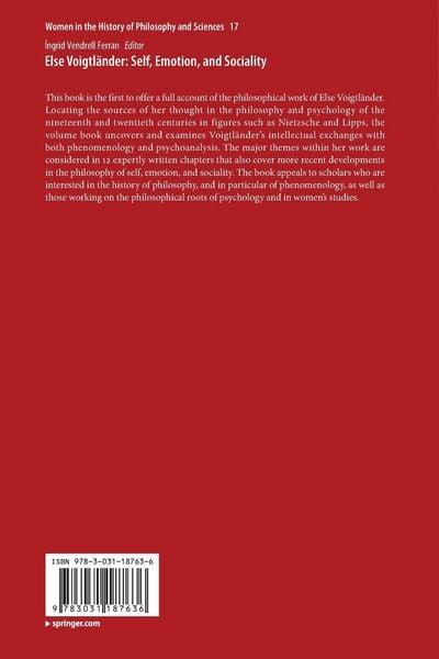 Produktbild: Else Voigtl&auml;nder: Self, Emotion, and Sociality
