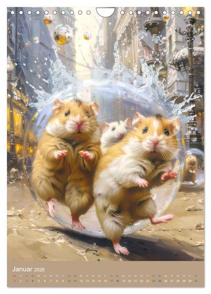Produktbild: Schwebende Tiere in Seifenblasen - Humorbilder (Wandkalender 2026 DIN A4 hoch), CALVENDO Monatskalender