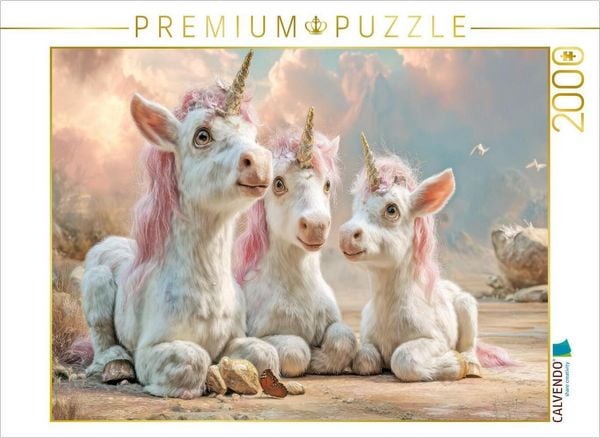 CALVENDO Puzzle Einhörner | 2000 Teile Lege-Größe 90x67cm Foto-Puzzle für glückliche Stunden