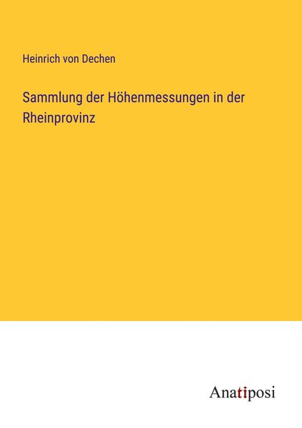 Produktbild: Sammlung der H&ouml;henmessungen in der Rheinprovinz