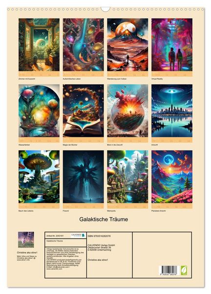 Produktbild: Galaktische Tr&auml;ume (Wandkalender 2026 DIN A2 hoch), CALVENDO Monatskalender