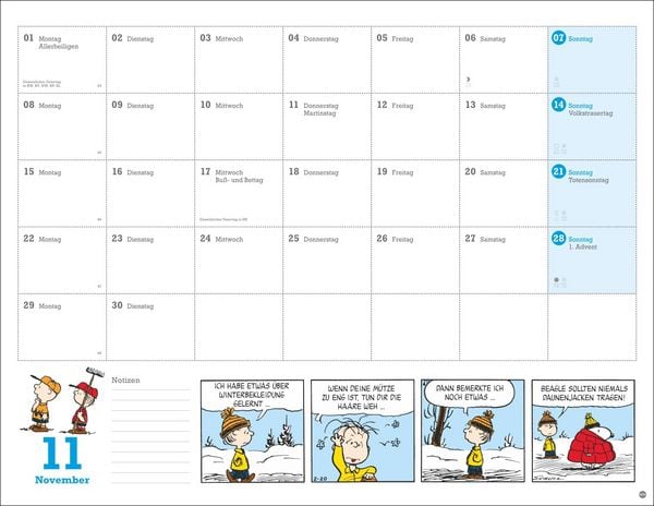 Produktbild: Peanuts Monatsplaner 2027