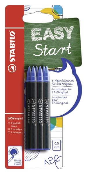 Produktbild: STABILO Patronen zum Nachfüllen - EASYoriginal Refill - medium - 6er Pack - Schreibfarbe blau (löschbar)