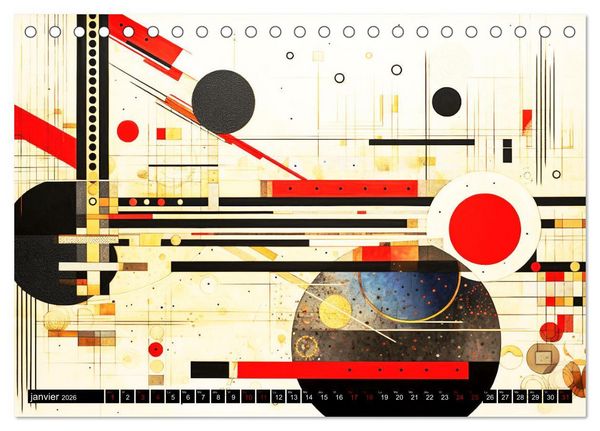 Produktbild: Vent sur l'art abstrait (Calendrier de bureau 2026 DIN A5 vertical), CALVENDO calendrier mensuel