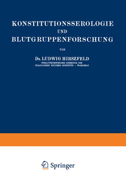 Produktbild: Konstitutionsserologie und Blutgruppenforschung