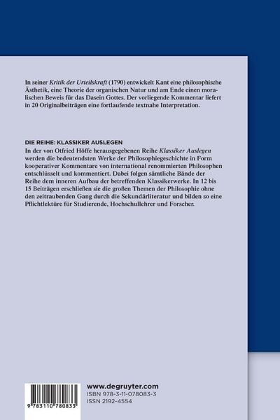 Produktbild: Immanuel Kant: Kritik der Urteilskraft