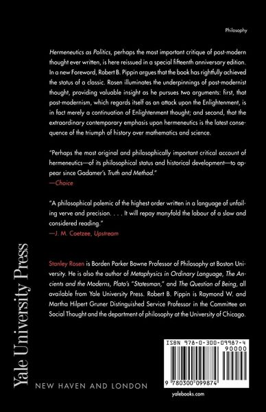 Produktbild: Hermeneutics as Politics