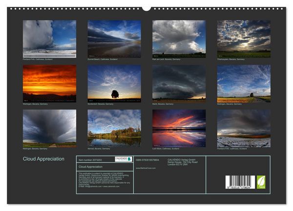 Produktbild: Cloud Appreciation (High Quality Premium Wall Calendar 2026 DIN A2 landscape),CALVENDO 12 Month Wall Calendar