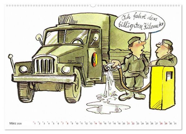 Produktbild: Da lachte die NVA - Karikaturen aus der DDR (Wandkalender 2026 DIN A2 quer), CALVENDO Monatskalender