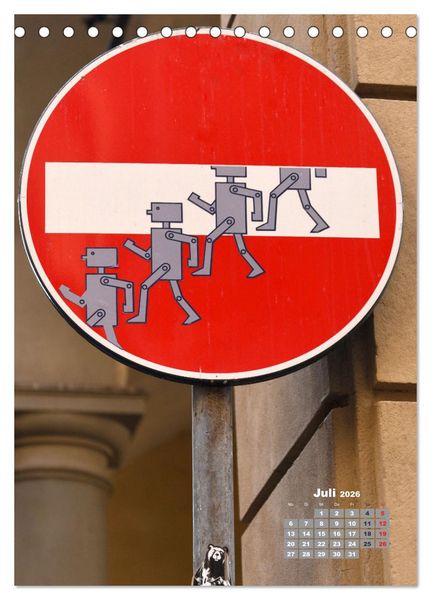 Produktbild: Clet Abraham gibt den Stra&szlig;enschildern eine ganz neue Bedeutung (Tischkalender 2026 DIN A5 hoch), CALVENDO Monatskalender
