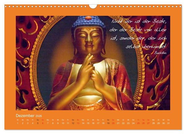 Produktbild: Buddha & Zitate (Wandkalender 2026 DIN A3 quer), CALVENDO Monatskalender