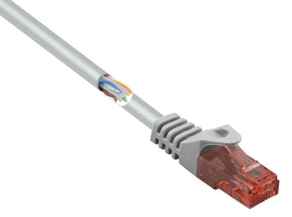 Renkforce RF-5043810 RJ45 Netzwerkkabel, Patchkabel CAT 6 U/UTP 10.00 m Grau mit Rastnasenschutz, Halogenfrei 1 St.