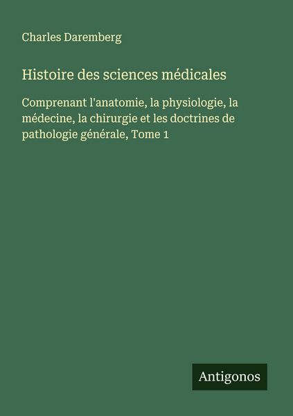Produktbild: Histoire des sciences m&eacute;dicales
