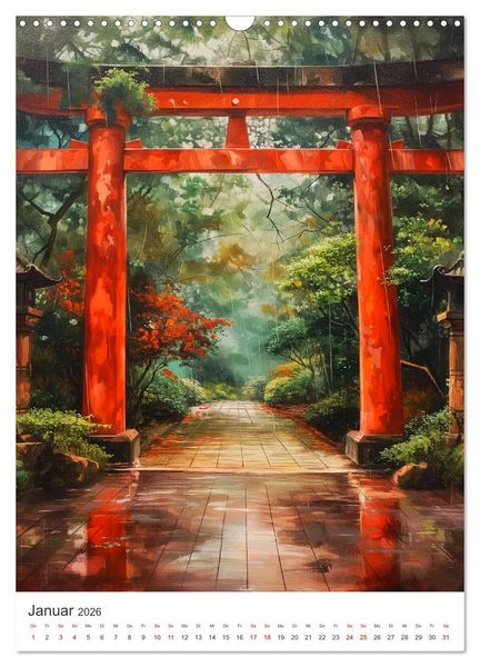 Produktbild: Japan. Impressionen im Aquarell-Stil (Wandkalender 2026 DIN A3 hoch), CALVENDO Monatskalender