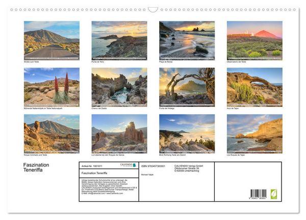 Produktbild: Faszination Teneriffa (Wandkalender 2026 DIN A2 quer), CALVENDO Monatskalender