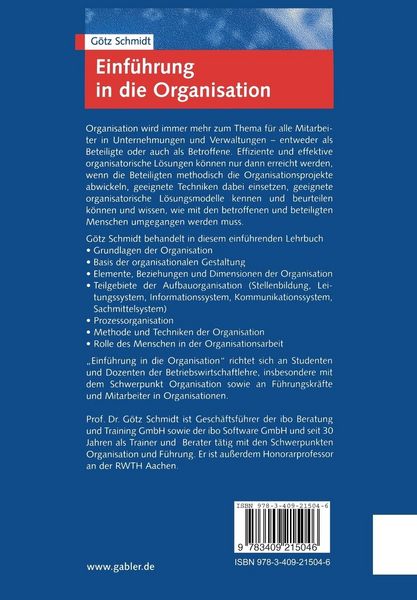 Produktbild: Einf&uuml;hrung in die Organisation