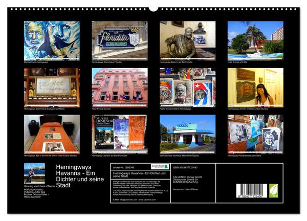 Produktbild: Hemingways Havanna - Ein Dichter und seine Stadt (hochwertiger Premium Wandkalender 2026 DIN A2 quer), Kunstdruck in Hochglanz