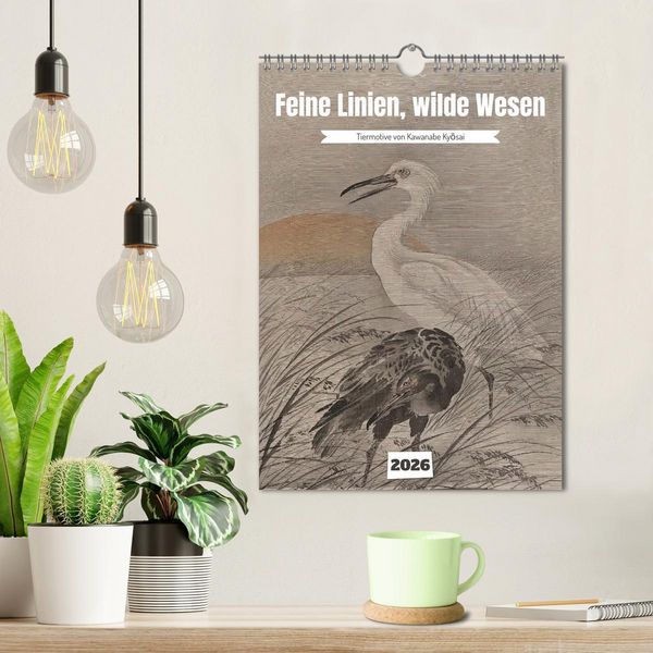 Produktbild: Feine Linien, wilde Wesen (Wandkalender 2026 DIN A4 hoch), CALVENDO Monatskalender