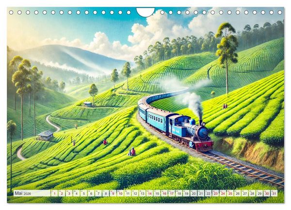 Produktbild: Faszination Eisenbahn - Lokomotiven und Landschaften der Welt (Wandkalender 2026 DIN A4 quer), CALVENDO Monatskalender
