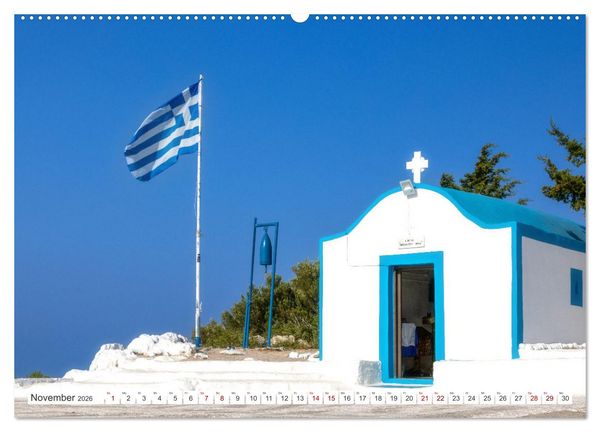 Produktbild: Rhodos und Symi, Perlen in der &Auml;gis (hochwertiger Premium Wandkalender 2026 DIN A2 quer), Kunstdruck in Hochglanz