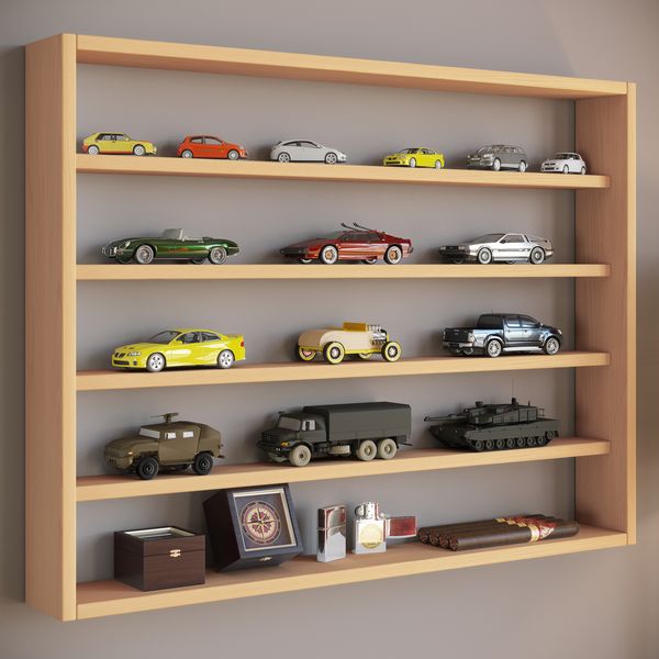 Produktbild: Holz Wandregal Wandvitrine Regal Deko Osado L