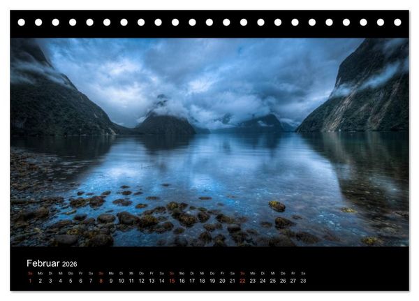 Produktbild: Neuseelands Landschaften (Tischkalender 2026 DIN A5 quer), CALVENDO Monatskalender
