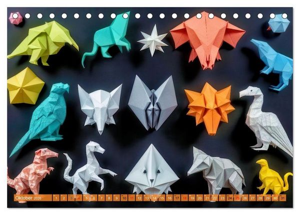 Produktbild: Origami-Formen (Tischkalender 2026 DIN A5 quer), CALVENDO Monatskalender