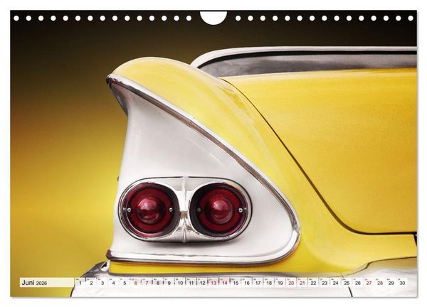 Produktbild: US Klassiker Farbenfrohe Heckansichten (Wandkalender 2026 DIN A4 quer), CALVENDO Monatskalender