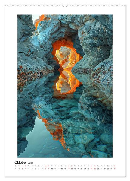 Produktbild: Spiegelungen - Reflektierte Sch&ouml;nheiten der Natur (Wandkalender 2026 DIN A2 hoch), CALVENDO Monatskalender