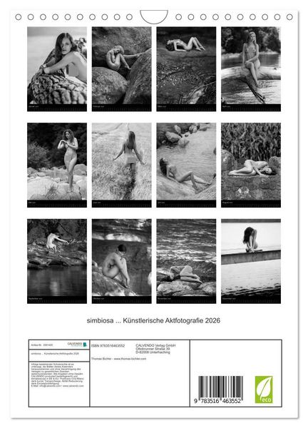 Produktbild: simbiosa ... K&uuml;nstlerische Aktfotografie 2026 (Wandkalender 2026 DIN A4 hoch), CALVENDO Monatskalender