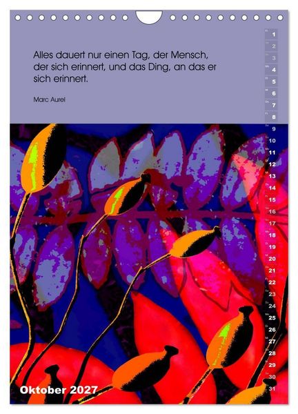Produktbild: Philosophische Inspirationen Wandkalender 2027 (Wandkalender 2027 DIN A4 hoch), CALVENDO Monatskalender