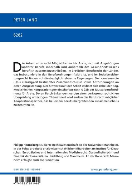 Produktbild: Die Zul&auml;ssigkeit und Ausgestaltung von beruflichen Zusammenschl&uuml;ssen von &Auml;rzten mit Nicht&auml;rzten