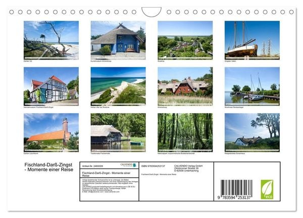 Produktbild: Fischland-Dar&szlig;-Zingst - Momente einer Reise (Wandkalender 2027 DIN A4 quer), CALVENDO Monatskalender