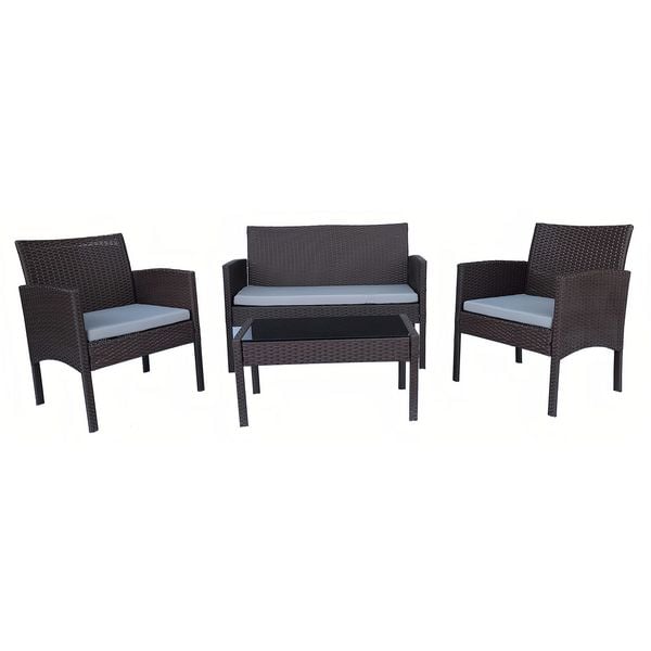 HTI-Living Outdoor Möbel 4-teiliges Set Zita Braun-Beige