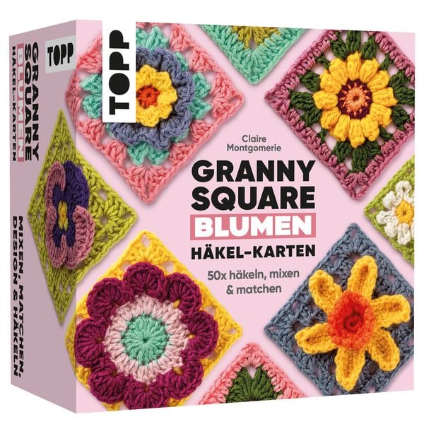 Produktbild: Granny Square Blumen H&auml;kel-Karten (Deutsche Ausgabe)