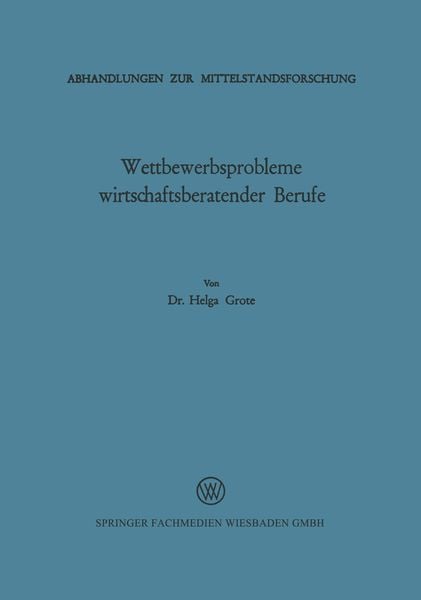Produktbild: Wettbewerbsprobleme wirtschaftsberatender Berufe