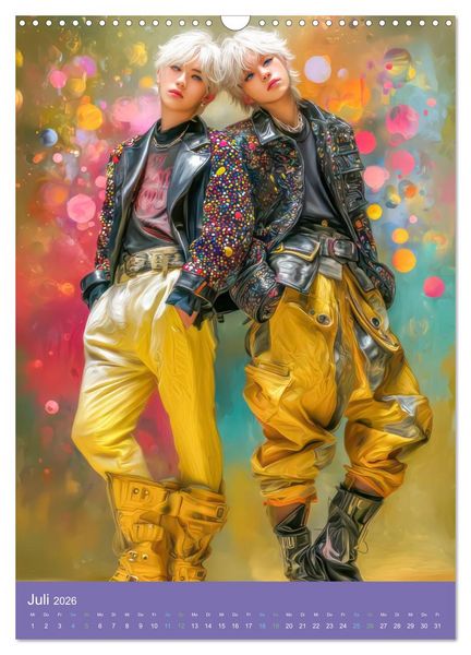 Produktbild: Popstars - Inspiriert vom Mangastil (Wandkalender 2026 DIN A3 hoch), CALVENDO Monatskalender