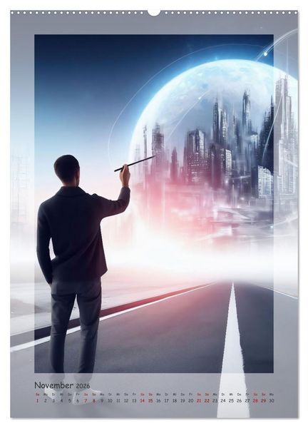 Produktbild: Entdecke die Zukunft - Future World mit KI (hochwertiger Premium Wandkalender 2026 DIN A2 hoch), Kunstdruck in Hochglanz