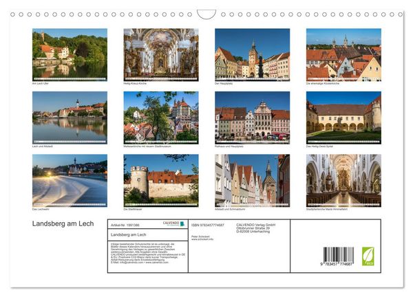 Produktbild: Landsberg am Lech (Wandkalender 2026 DIN A3 quer), CALVENDO Monatskalender