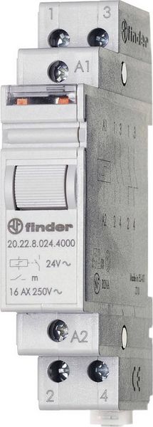 Produktbild: Finder Stromsto&szlig;-Schalter Hutschiene 20.24.8.230.4000 2 Schlie&szlig;er 230 V/AC 1St.