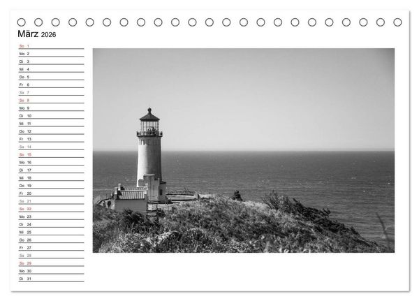 Produktbild: Leuchtt&uuml;rme der Westk&uuml;ste der USA (Tischkalender 2026 DIN A5 quer), CALVENDO Monatskalender