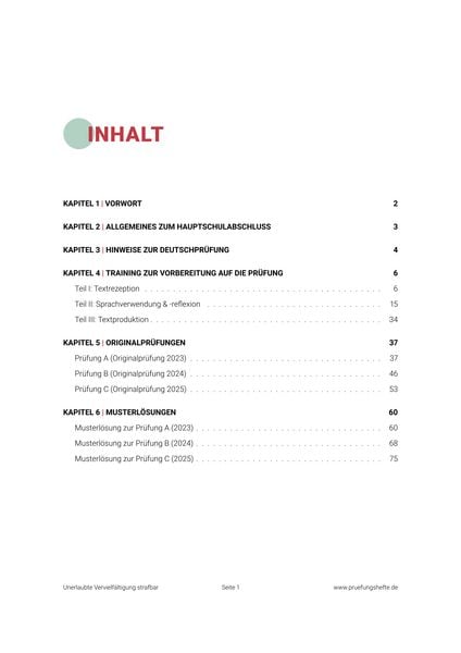Produktbild: Pr&uuml;fungsheft & Training &ndash; 2026 Deutsch Hauptschule &ndash; Th&uuml;ringen &ndash; Original-Pr&uuml;fungen und L&ouml;sungen