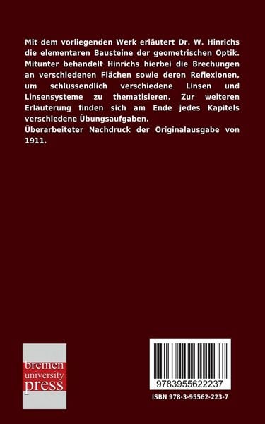 Produktbild: Einf&uuml;hrung in die geometrische Optik
