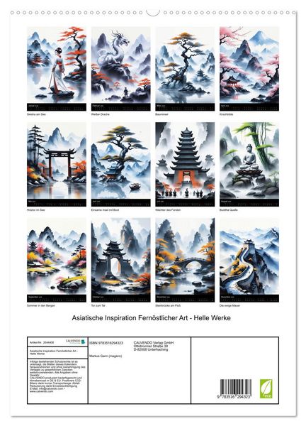 Produktbild: Asiatische Inspiration Fern&ouml;stlicher Art - Helle Werke (hochwertiger Premium Wandkalender 2026 DIN A2 hoch), Kunstdruck in Hochglanz