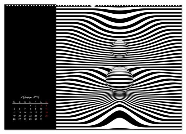 Produktbild: Optische Kunst im Quadrat (Wandkalender 2026 DIN A2 quer), CALVENDO Monatskalender