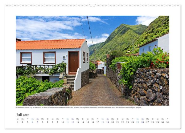 Produktbild: Azoren-Insel Sao Jorge &ndash; traumhafte Fajas auf dem gr&uuml;nsten Eiland Portugals (Wandkalender 2026 DIN A2 quer), CALVENDO Monatskalender